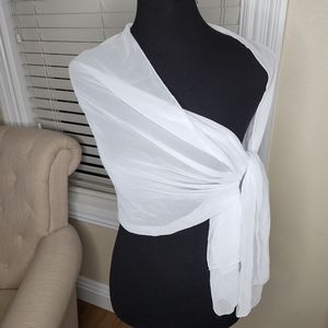 4/$25 White sheer scarf, one size